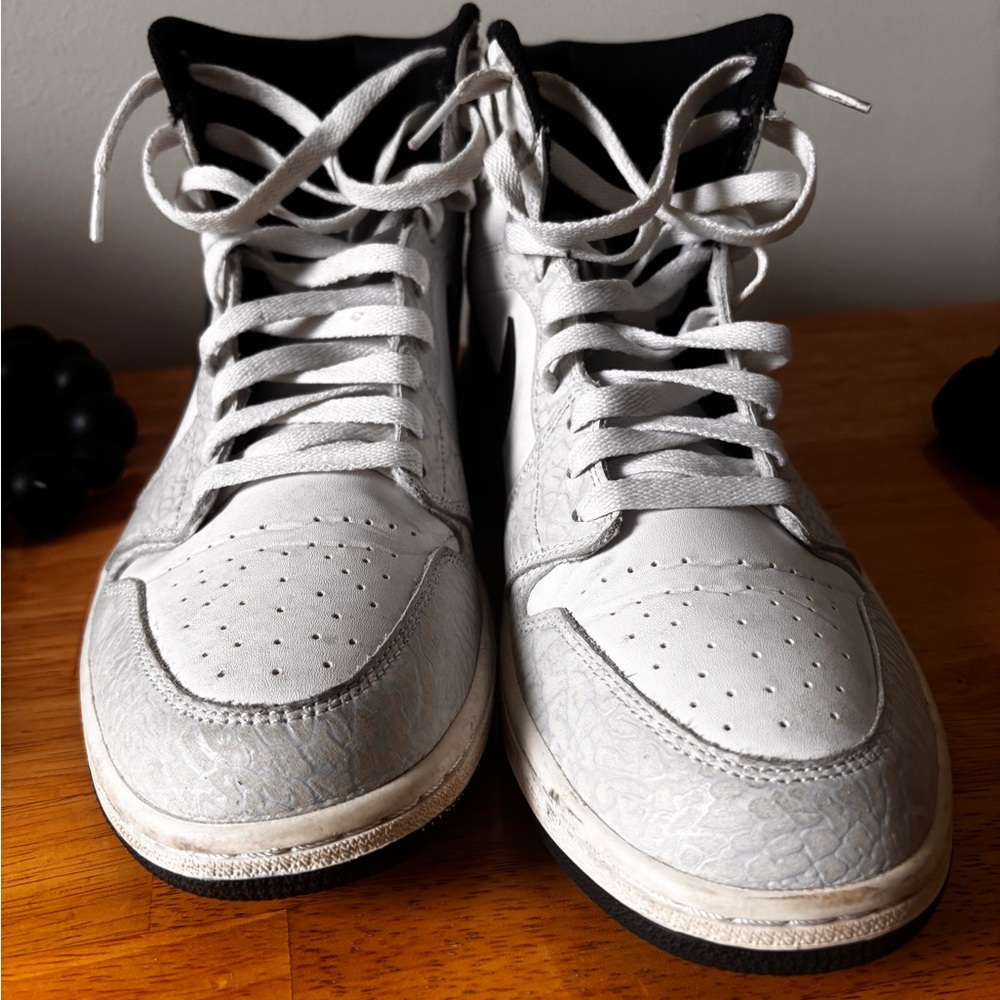 Black and white jordans